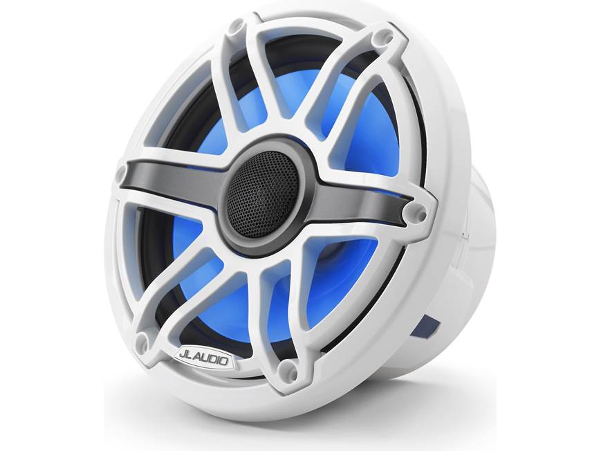 JL Audio M6-770x-S-GwGw-i M6 Series 7.7" marine speakers with LED lights (Gloss White Sport Grille)
