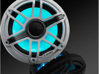 JL Audio M6-770x-S-GwGw-i M6 Series 7.7" marine speakers with LED lights (Gloss White Sport Grille)